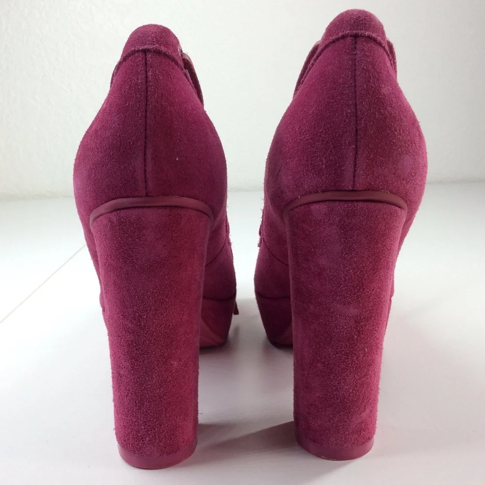 Pink Top-sider Jeffrey Barbie Platform Retro Magenta Suede Chunky Heels